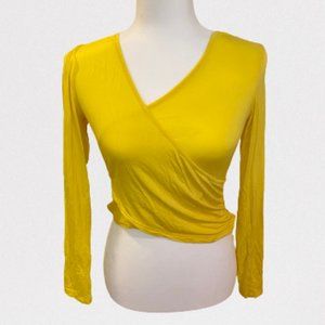 Vetior Yellow Long Sleeve Wrap Top M